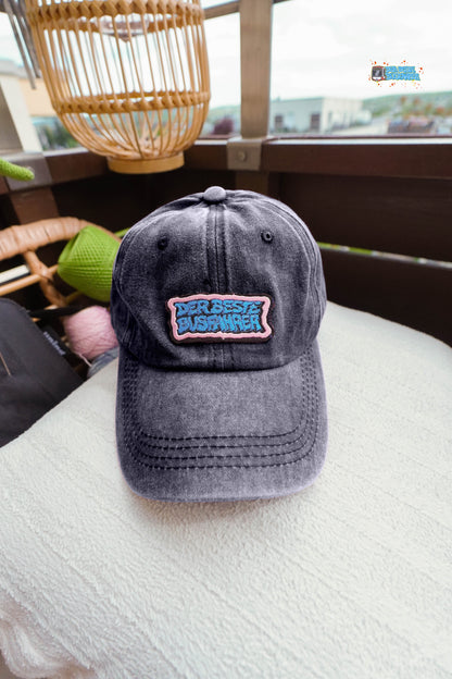 Gewaschene Vintage-Baseballmützen mit Logo als Schriftzug