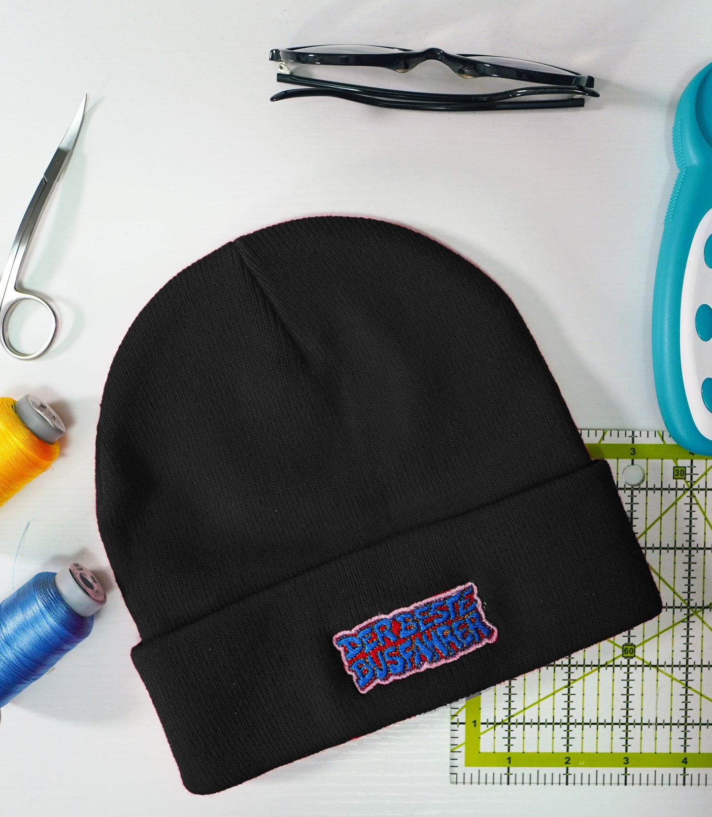 Unisex Einfache Gestrickte Wintermütze mit Logo-Aufschrift für echte Fans