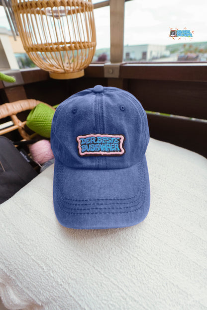 Gewaschene Vintage-Baseballmützen mit Logo als Schriftzug