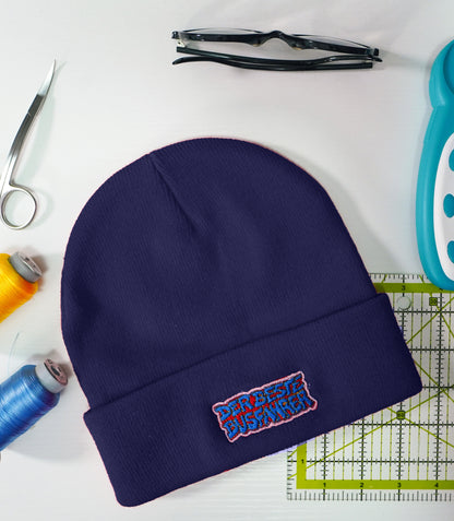 Unisex Einfache Gestrickte Wintermütze mit Logo-Aufschrift für echte Fans