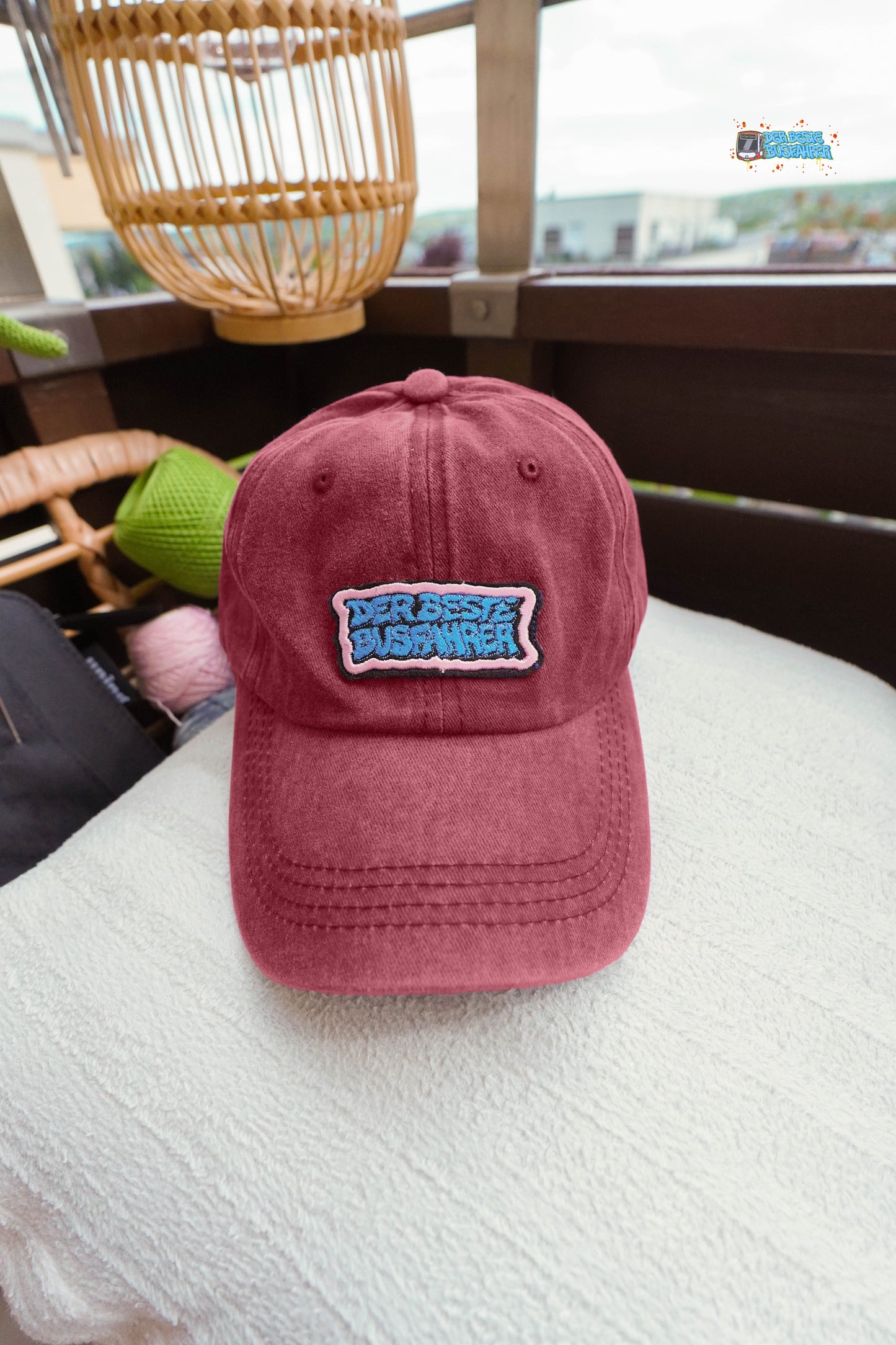 Gewaschene Vintage-Baseballmützen mit Logo als Schriftzug