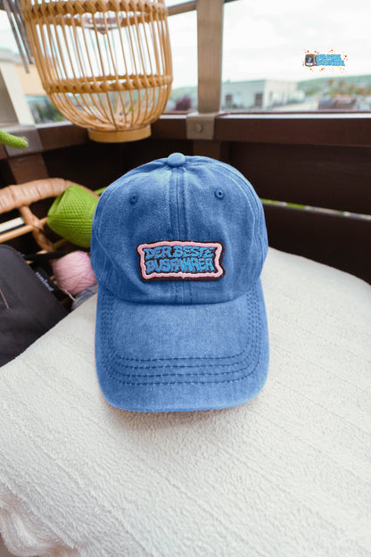 Gewaschene Vintage-Baseballmützen mit Logo als Schriftzug