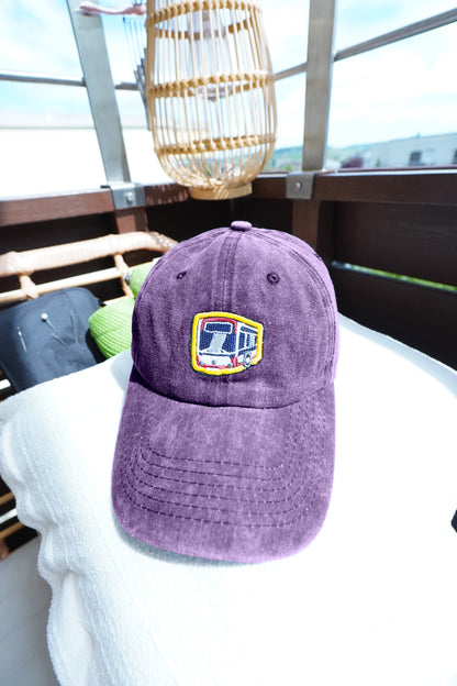Gewaschene Vintage-Baseballmützen mit Bus Logo