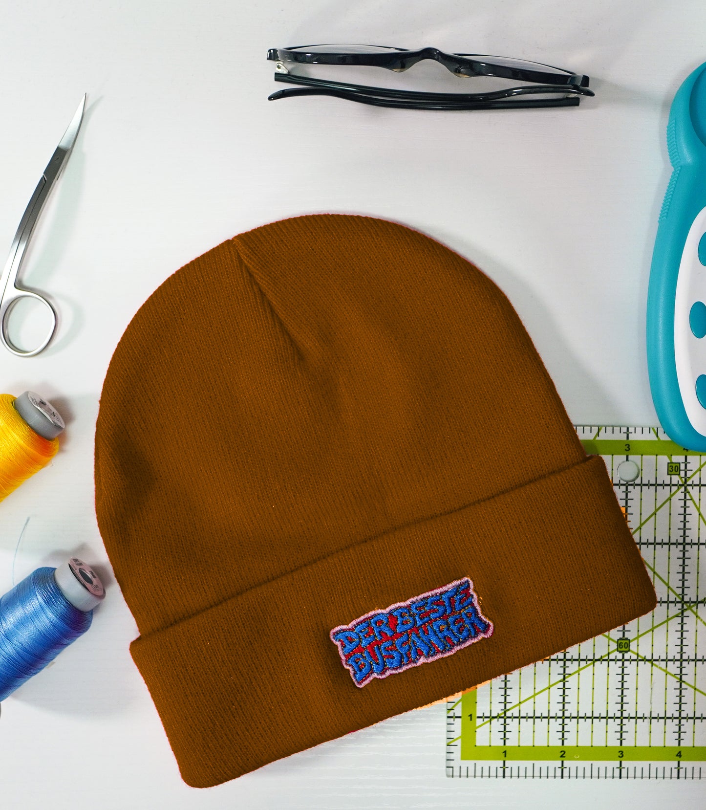 Unisex Einfache Gestrickte Wintermütze mit Logo-Aufschrift für echte Fans