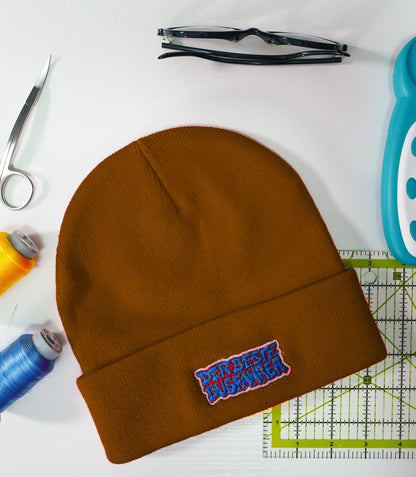 Unisex Einfache Gestrickte Wintermütze mit Logo-Aufschrift für echte Fans