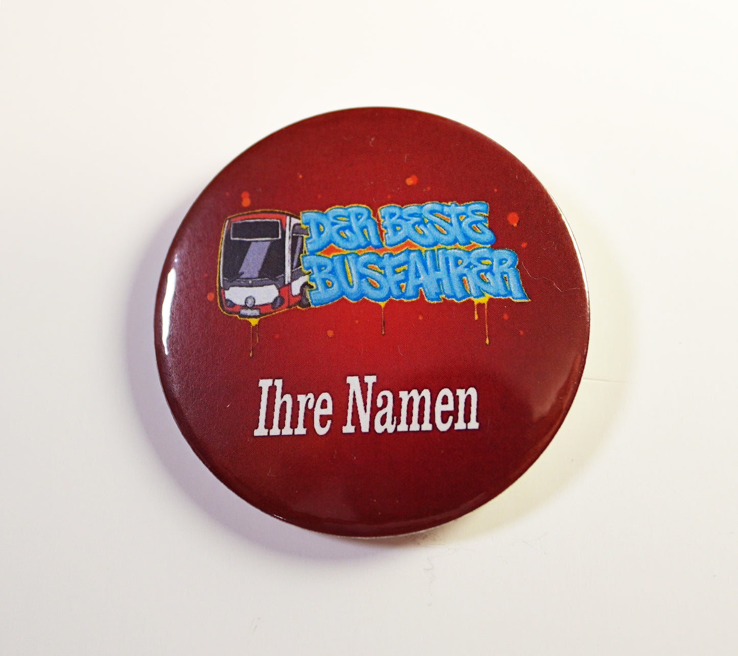 58 mm. Nadelbutton für Fans  mit Logo