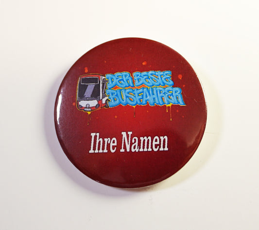 58 mm. Nadelbutton für Fans  mit Logo