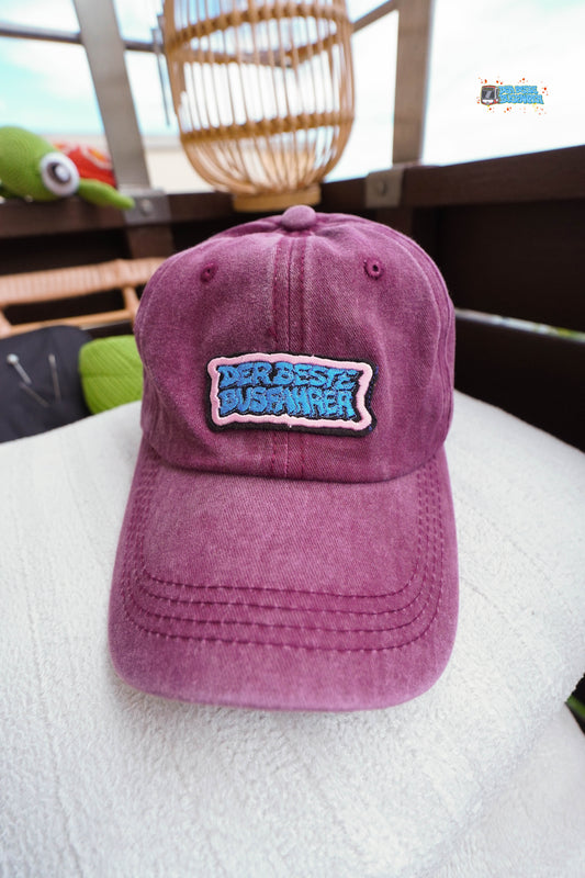 Gewaschene Vintage-Baseballmützen mit Logo als Schriftzug