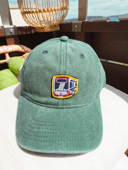 Gewaschene Vintage-Baseballmützen mit Bus Logo