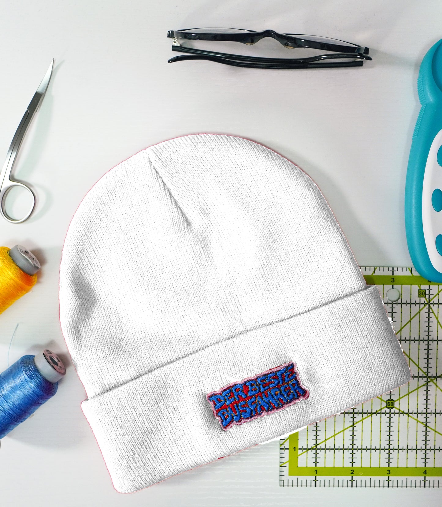 Unisex Einfache Gestrickte Wintermütze mit Logo-Aufschrift für echte Fans