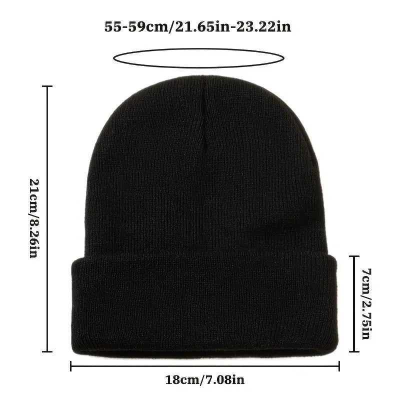 Unisex Einfache Gestrickte Wintermütze mit Logo-Aufschrift für echte Fans
