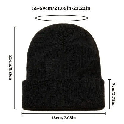 Unisex Einfache Gestrickte Wintermütze mit Logo-Aufschrift für echte Fans