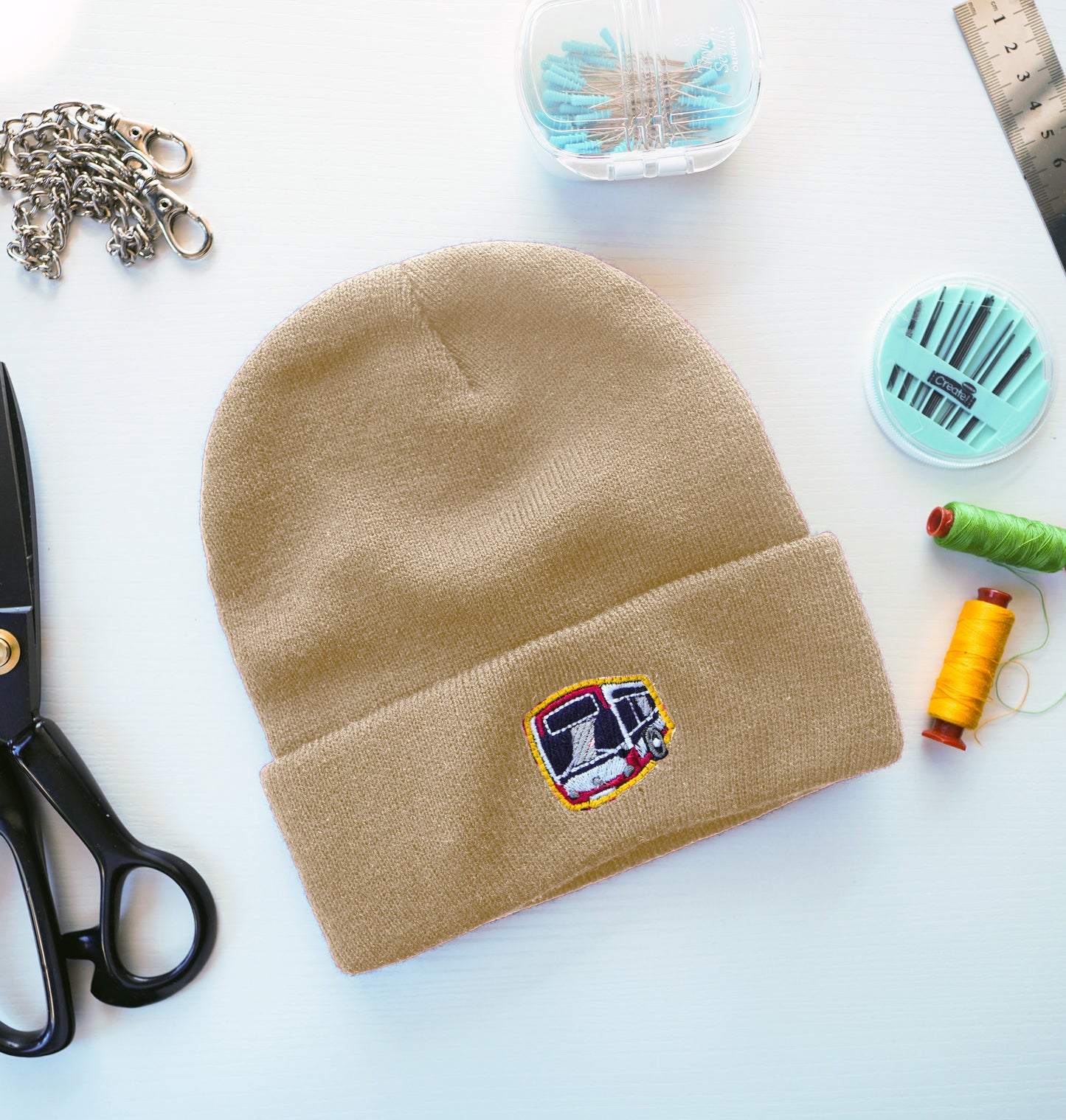 Unisex Einfache Gestrickte Wintermütze mit Logo-Aufschrift für echte Fans