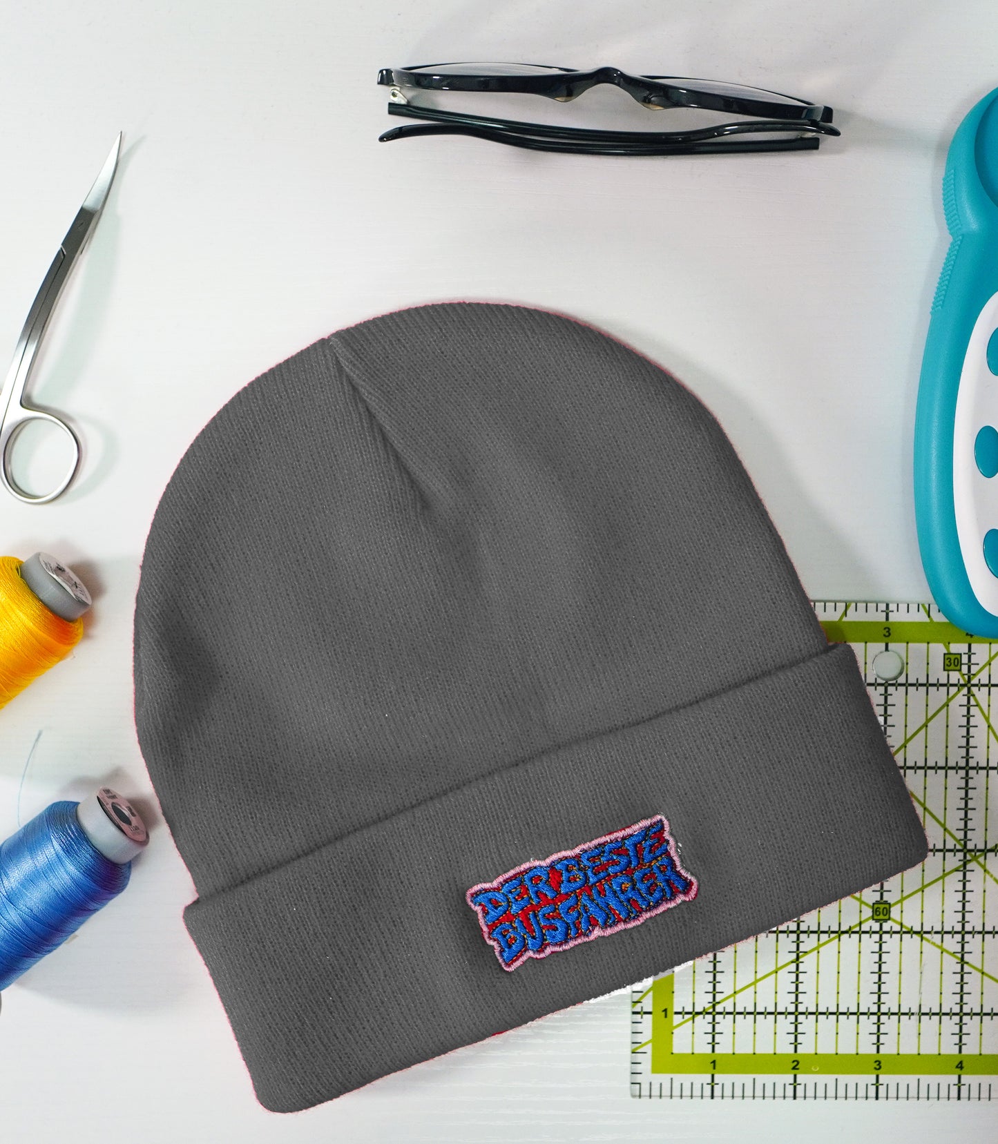 Unisex Einfache Gestrickte Wintermütze mit Logo-Aufschrift für echte Fans